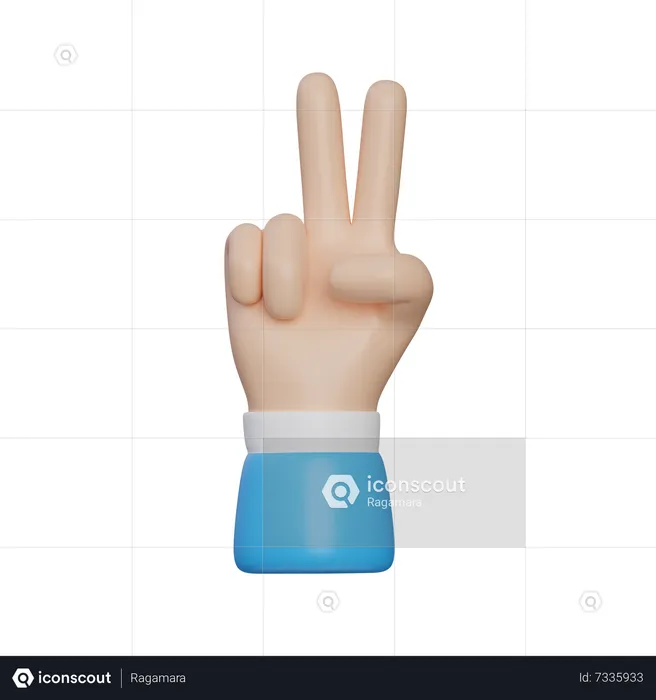 Gesto de paz con la mano  3D Icon