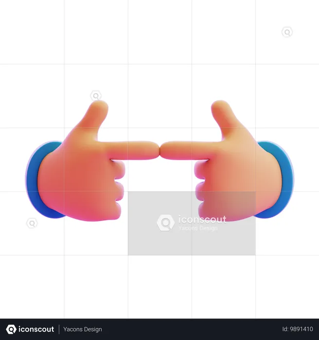 Gesto de mano de emoción tímida  3D Icon