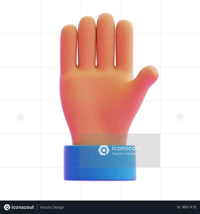 Gesto de levantar la mano  3D Icon