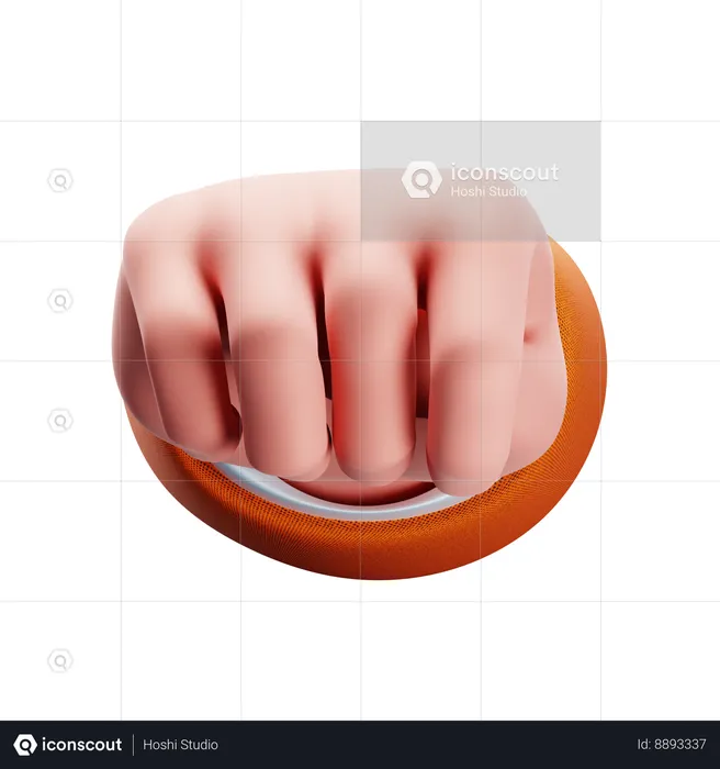 Frente al gesto de la mano del puño  3D Icon