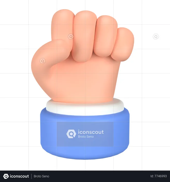 Gesto de la mano del puño Emoji 3D Icon