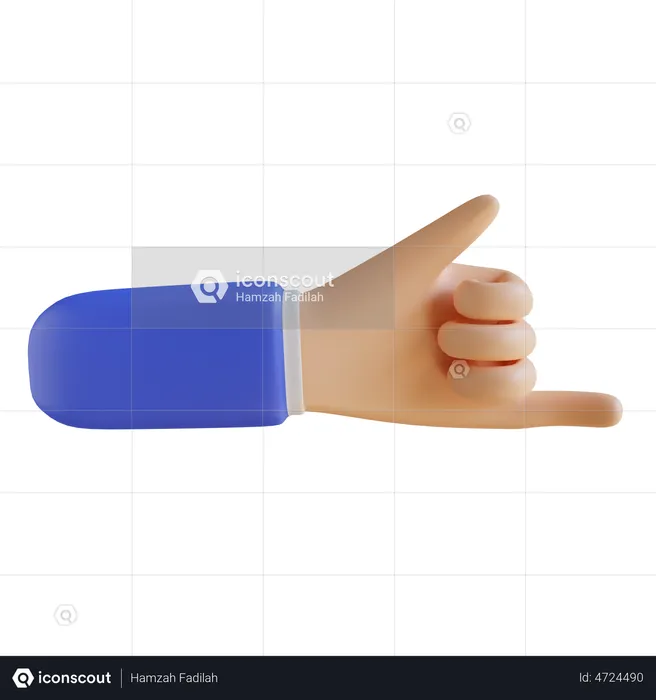 Gesto de la mano de roca  3D Illustration