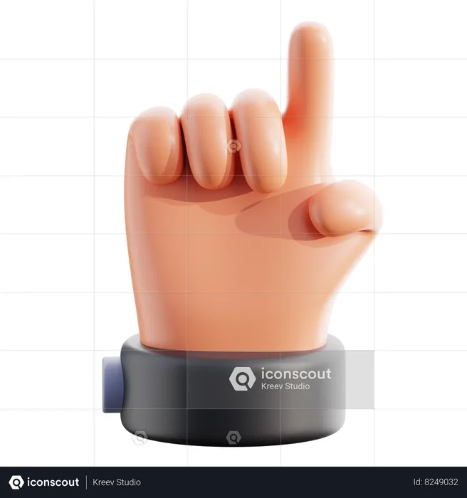 Gesto de la mano señalando  3D Icon