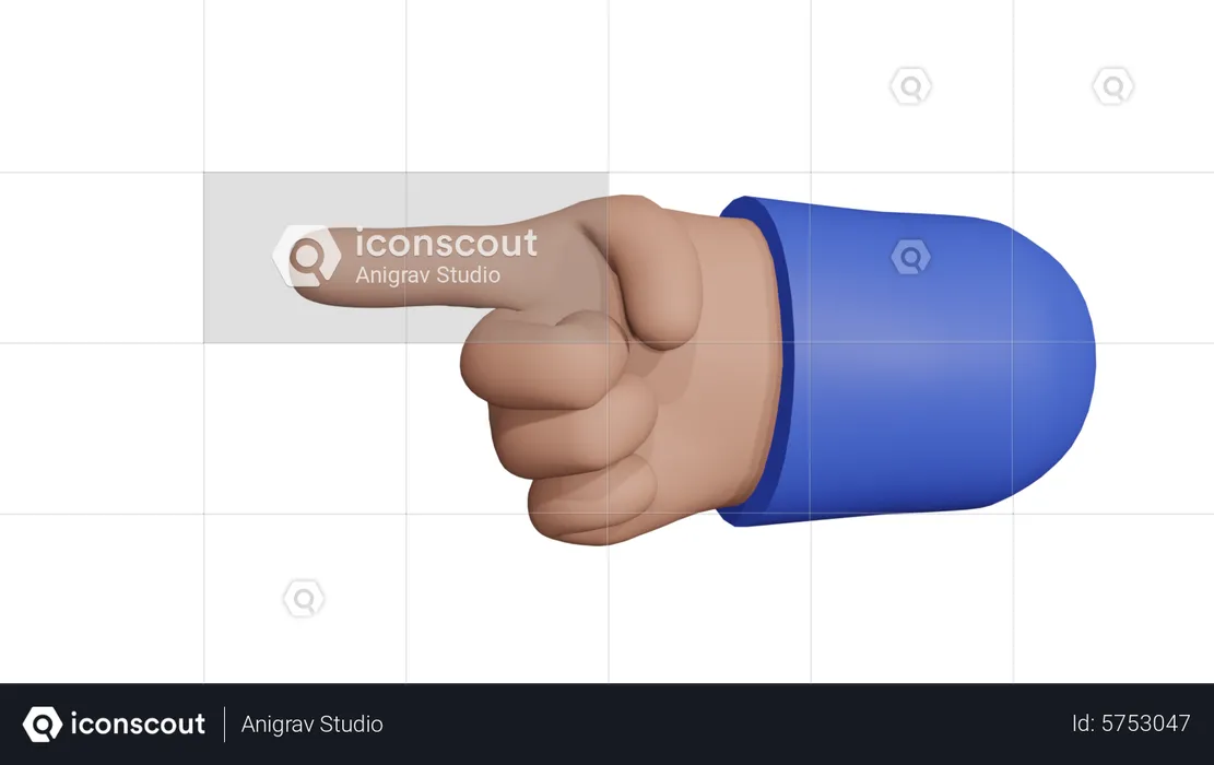 Gesto de la mano señalando  3D Icon