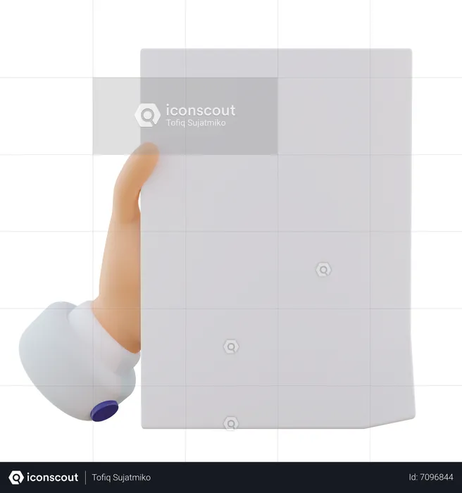 Gesto de mano sosteniendo papel  3D Icon