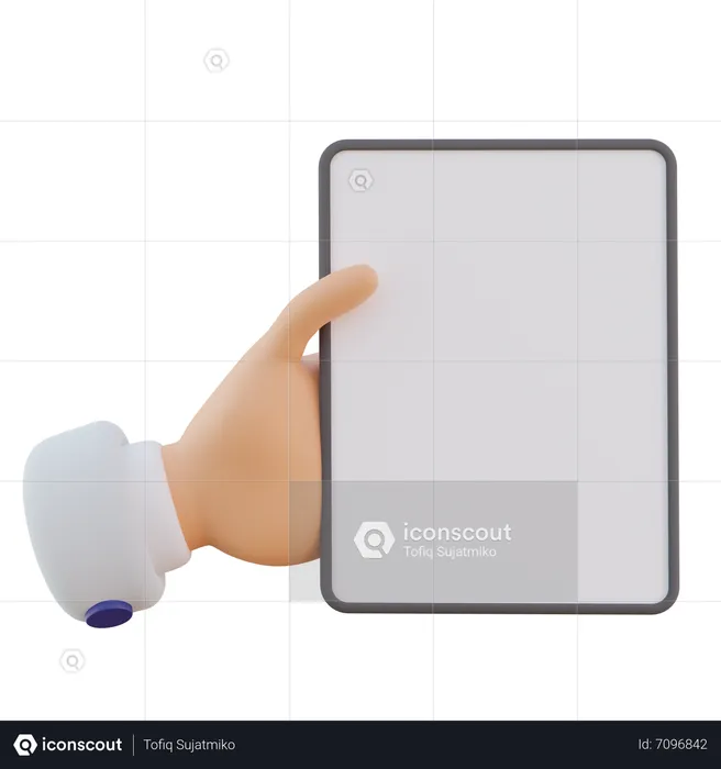 Gesto de mano sosteniendo tableta  3D Icon