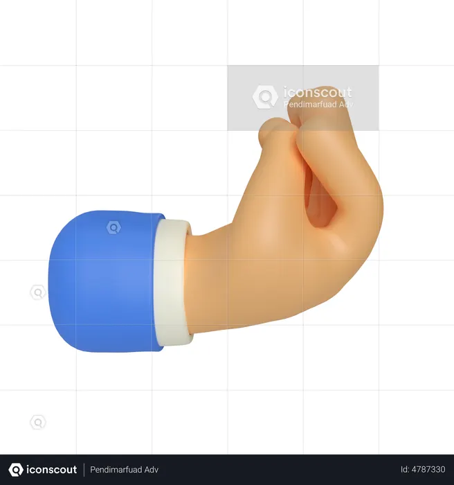 Gesto de mão com dedos comprimidos  3D Icon