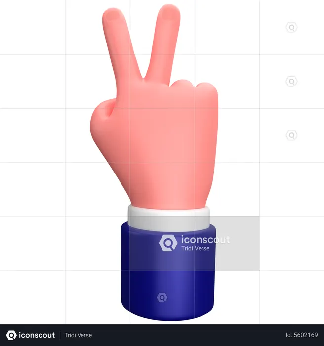 Gesto de mão de dois dedos do empresário  3D Icon