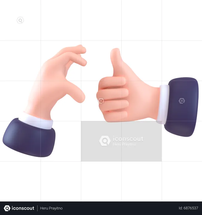 Gesto de mão da zona de amizade  3D Icon