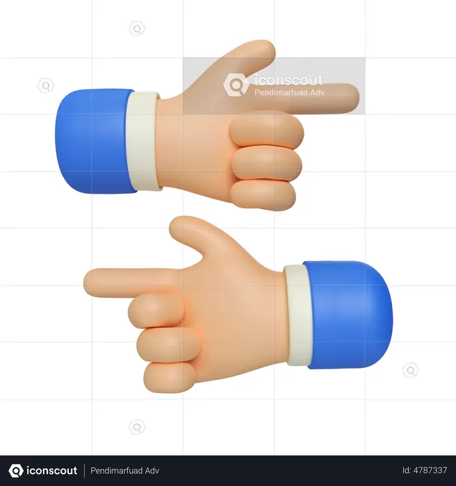 Gesto de mão índice de backhand  3D Icon
