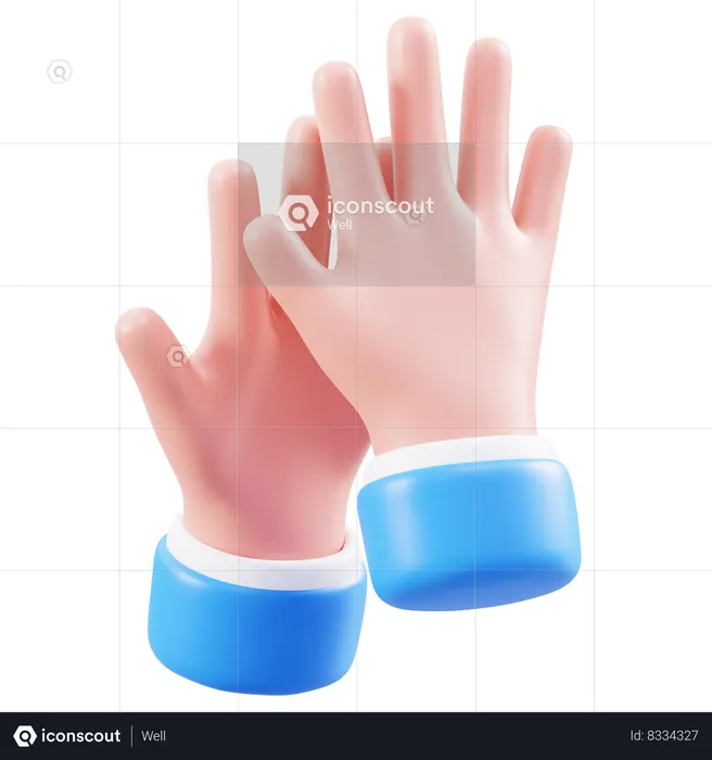 Bater palmas, gesto de mão  3D Icon