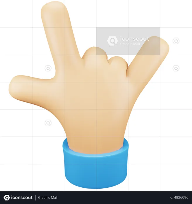 Gesto de mão de pedra Emoji 3D Icon