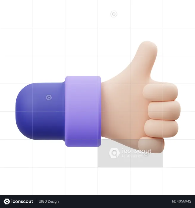 Gesto de polegar para cima  3D Icon