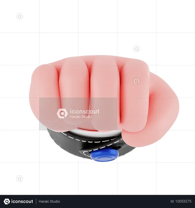 Gesto de la mano del puño entrante  3D Icon