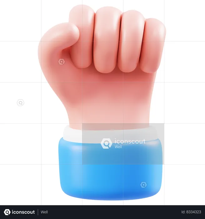 Gesto de la mano del puño  3D Icon