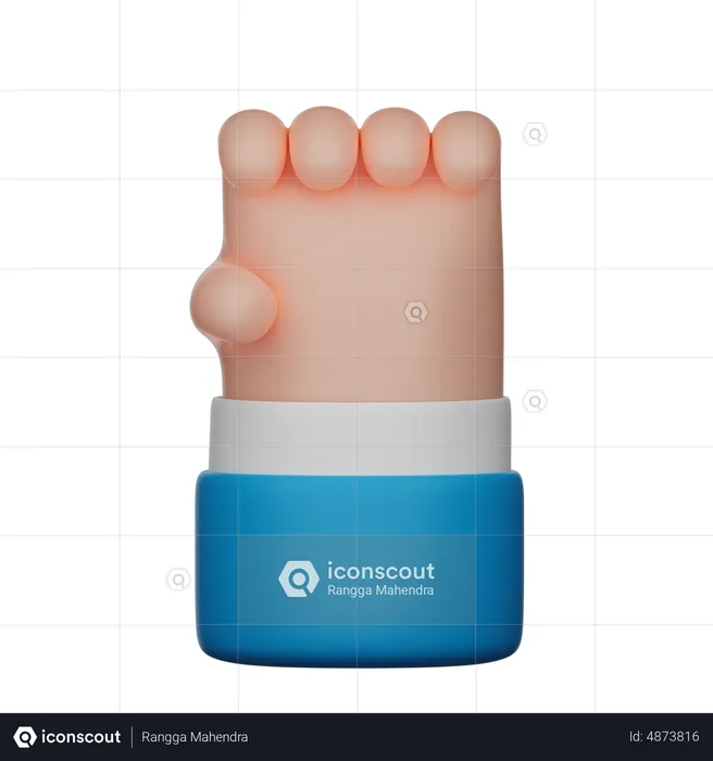 Signo de gesto de mano puño  3D Icon