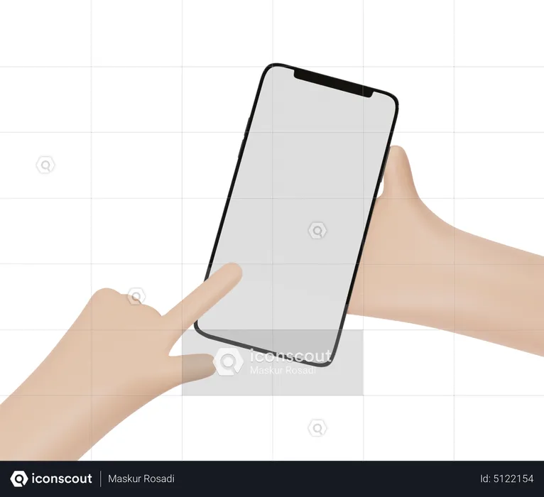 Gesto de segurar celular  3D Icon