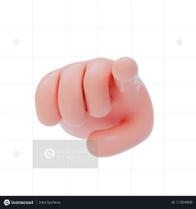 Gesto de la mano señalando Emoji 3D Icon