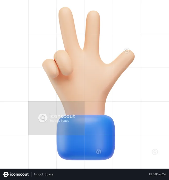 Gesto de tercera mano  3D Icon