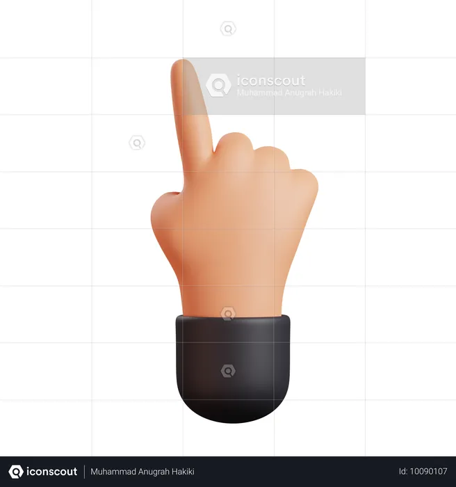 Gesto de la mano con un dedo  3D Icon