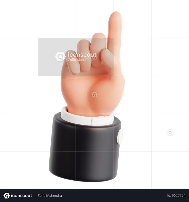 Gesto de la mano con el dedo índice arriba Emoji 3D Icon