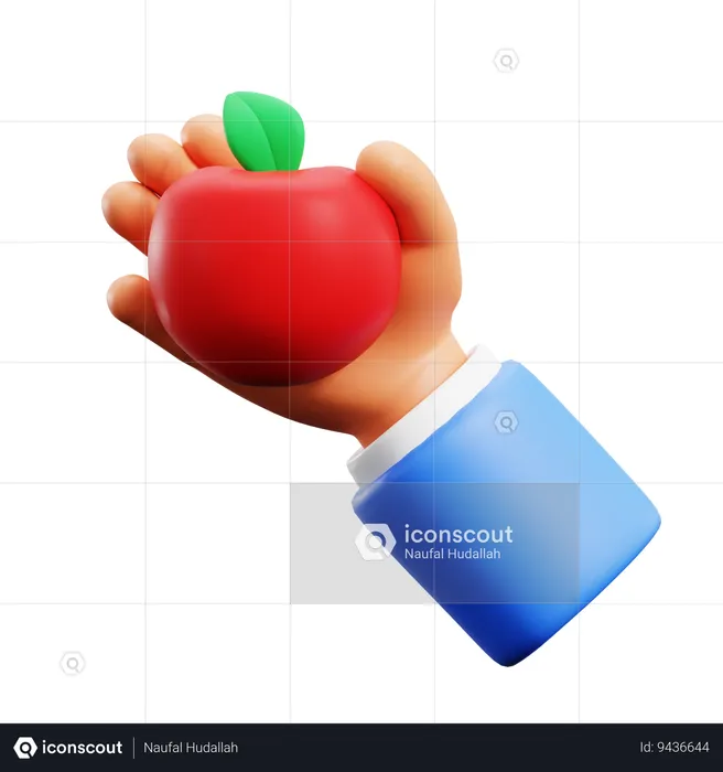 Manzana sosteniendo gestos con las manos  3D Icon