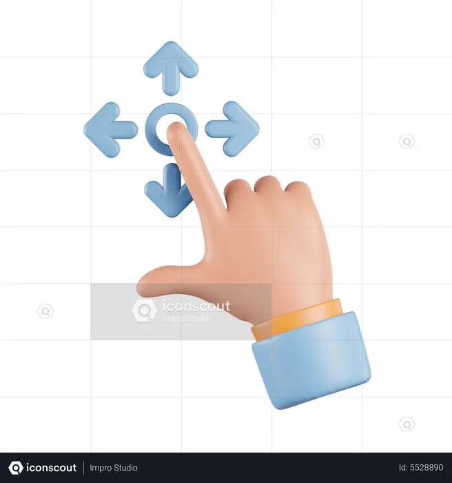 Gesture Moving Object  3D Icon