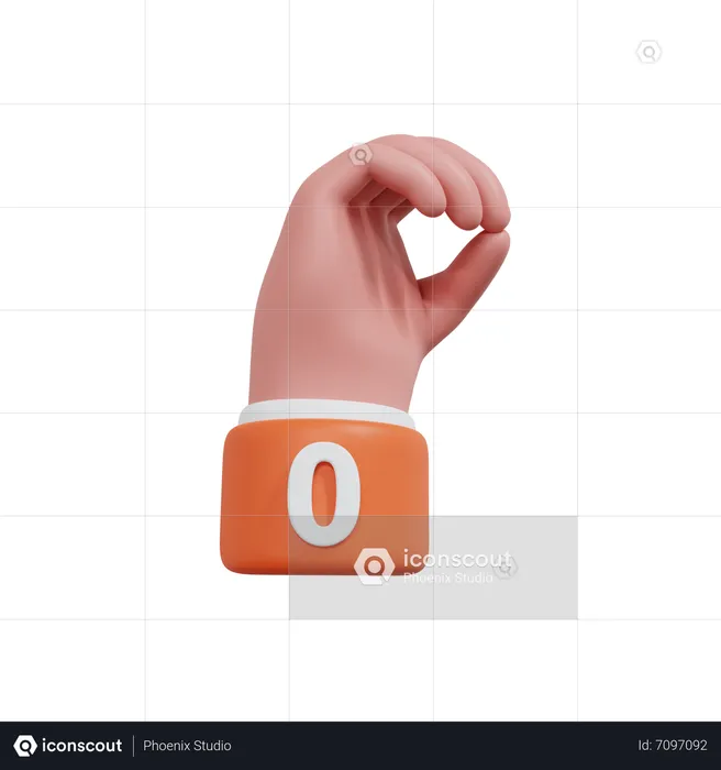 Gesture Numbers 0 Emoji 3D Icon