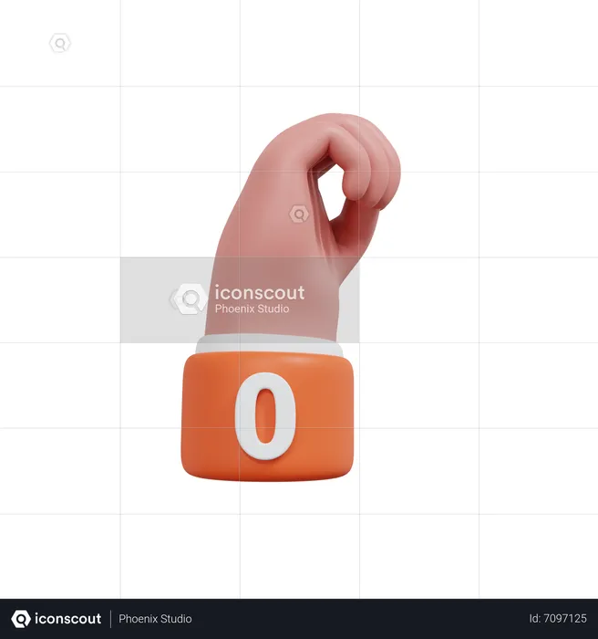 Gesture Numbers 0 Emoji 3D Icon