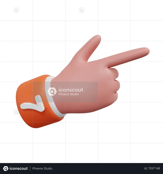 Gesture Numbers 7 Emoji 3D Icon