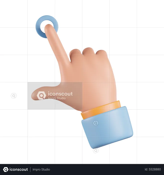 Gesture Press And Hold  3D Icon