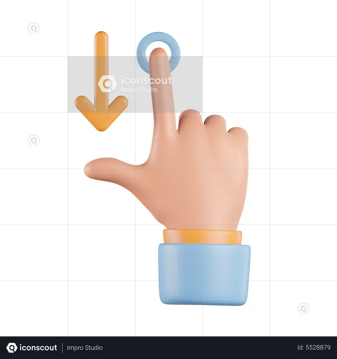 Gesture Swipe Down  3D Icon