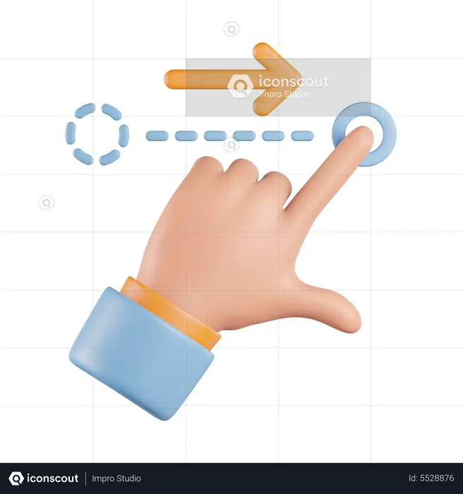 Gesture Swipe Right  3D Icon