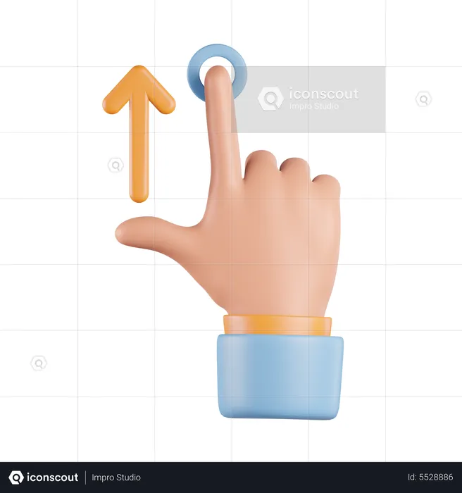 Gesture Swipe Up  3D Icon