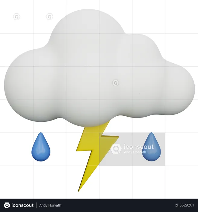 Gewitter  3D Icon