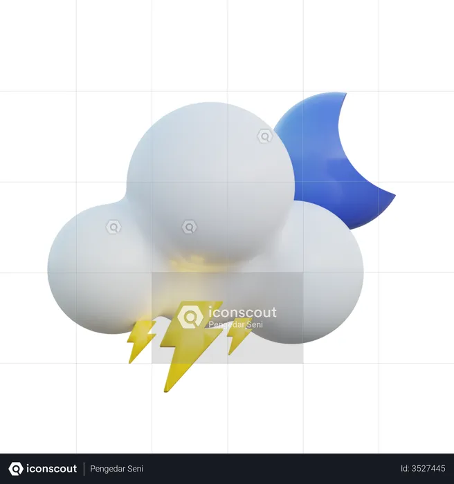 Gewitter Nacht  3D Icon