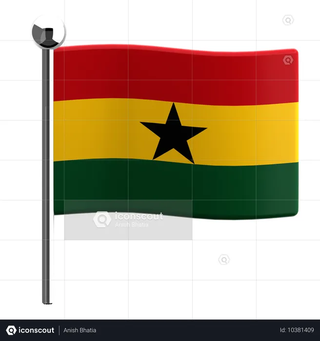 Ghana Flag 3D Icon