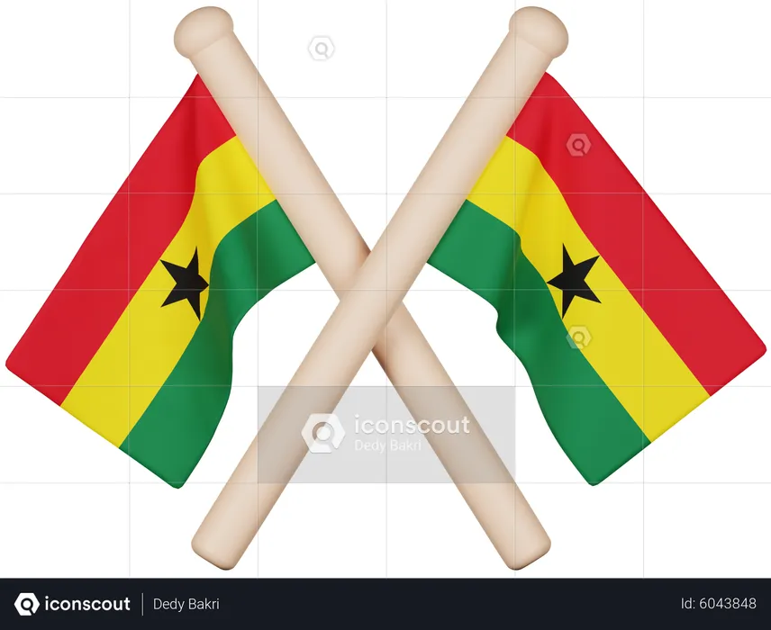 Ghana Flag Flag 3D Icon