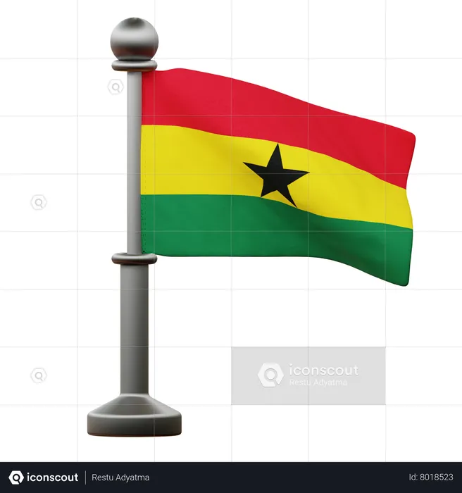 Ghana Flag Flag 3D Icon