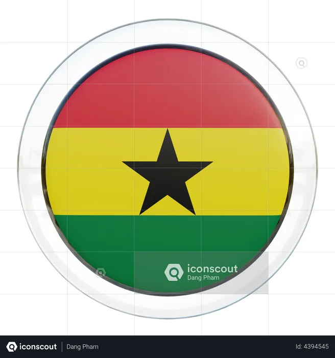 Ghana Flag Glass Flag 3D Illustration