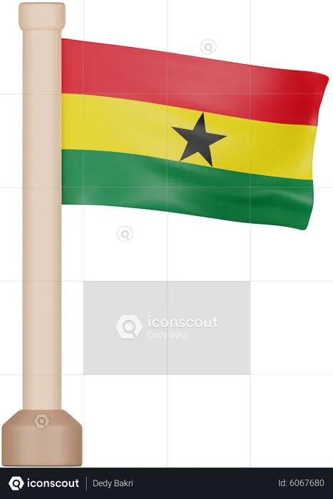 Ghana-Flagge Flag 3D Icon