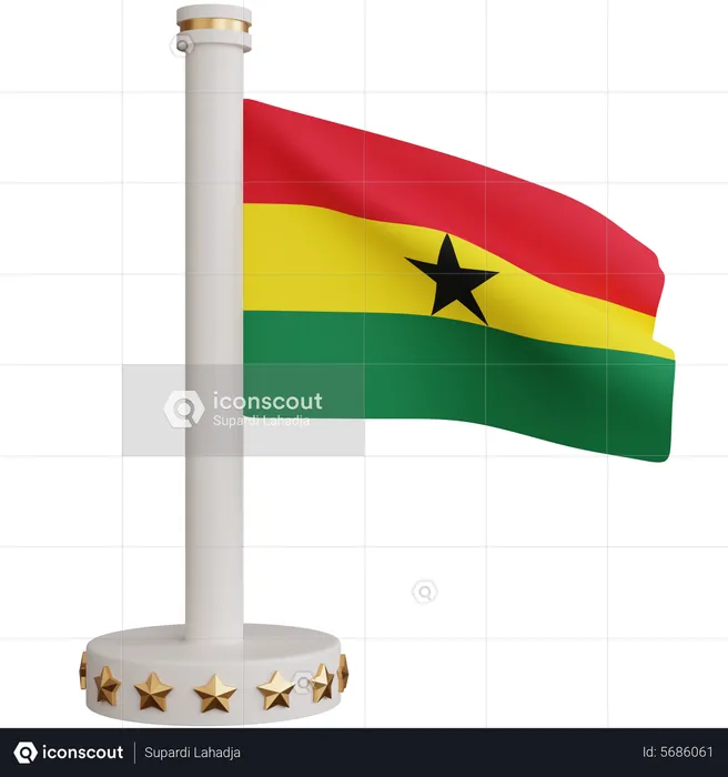 Ghana National Flag Flag 3D Icon