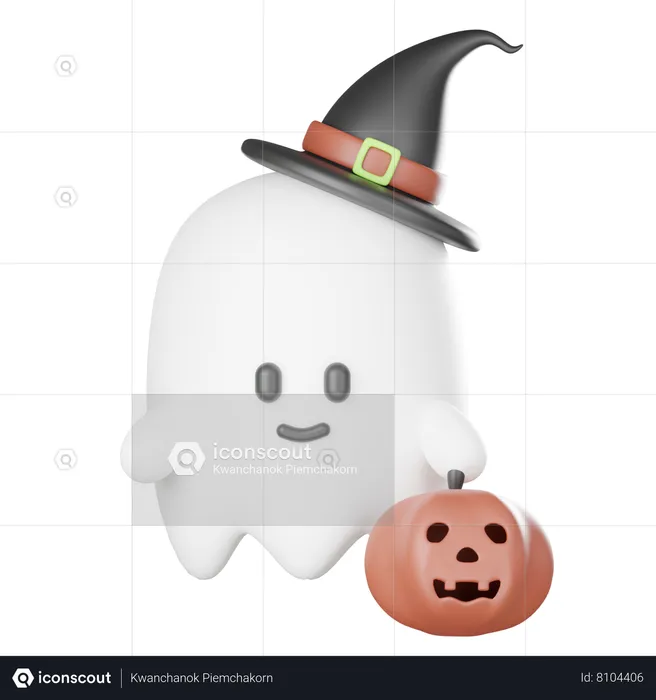 Ghost And Pumpkin  3D Icon