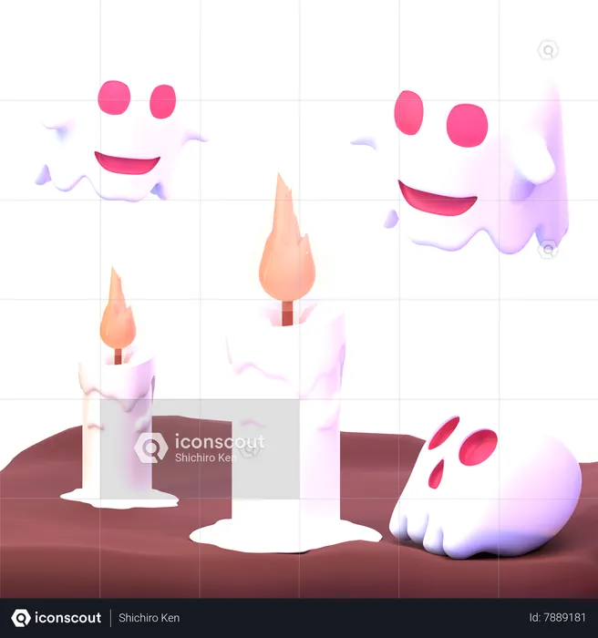 Ghost With Candle  3D Icon