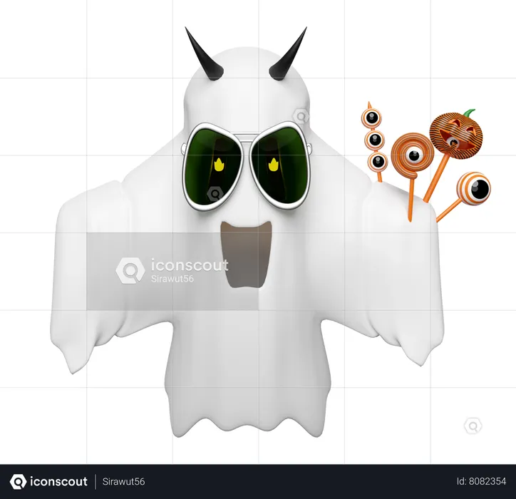 Ghost With Candy  3D Icon
