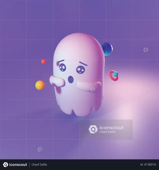Ghost with pool  3D Illustration