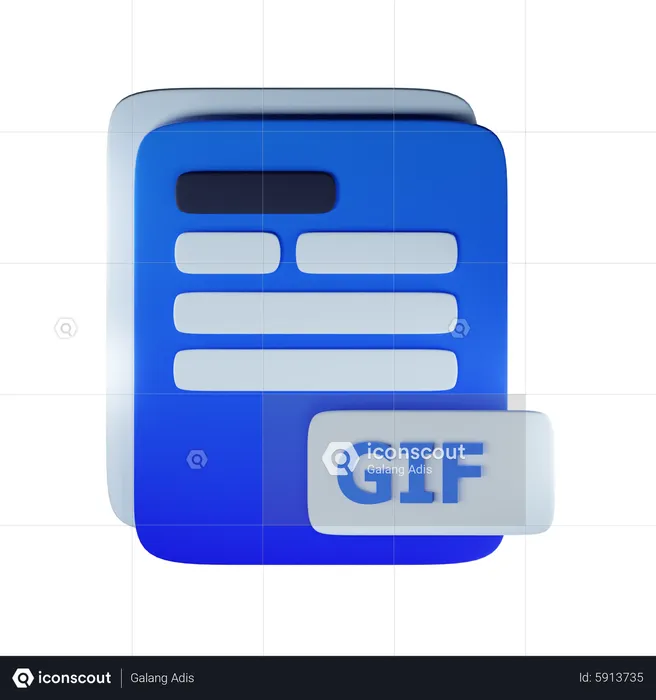 Gif file extension  3D Icon