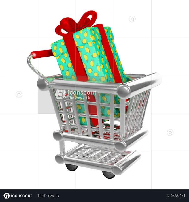 Gift added in cart  3D Illustration