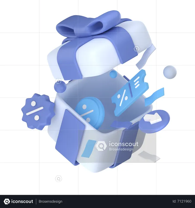 Gift bonus  3D Icon