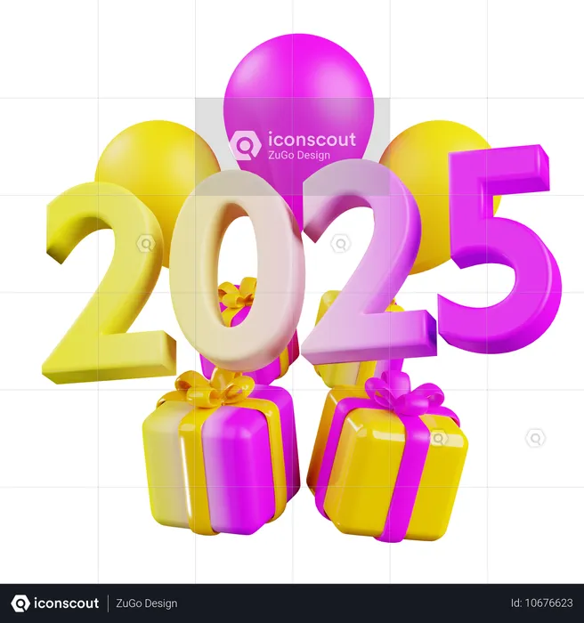 선물상자 2025  3D Icon